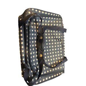 Insulated Checkered Thermal Carrier With Dual Compartments & Zipper Closure For